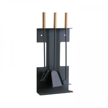 Kaminbesteck 3 tlg. Eisen Holzgriffe