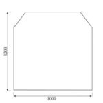 Kaminofen Glas Bodenplatte 6-eckig