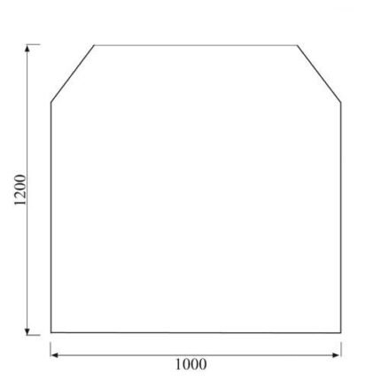 Kaminofen Glas Bodenplatte 6-eckig