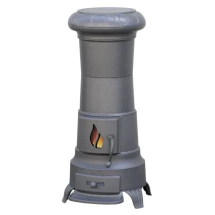 Plamen Gusskaminofen Julia Gussgrau mit Herdplatte 8kW