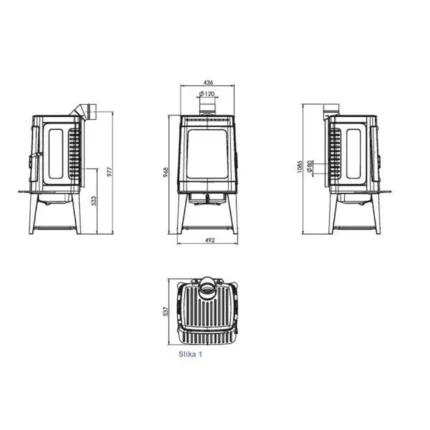 Plamen Gusskaminofen Authentic 35N Herdplatte 11kW